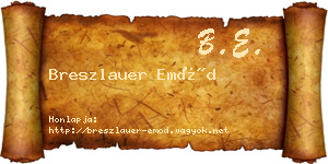Breszlauer Emőd névjegykártya